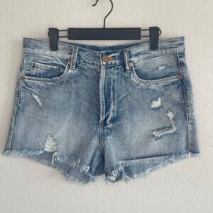 BlankNYC Women's High-Rise Distressed Denim Shorts Blue - Size 29
